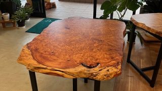 花梨コブの座卓をお洒落なテーブルへ | 一枚板テーブル 家具工房鳳山堂